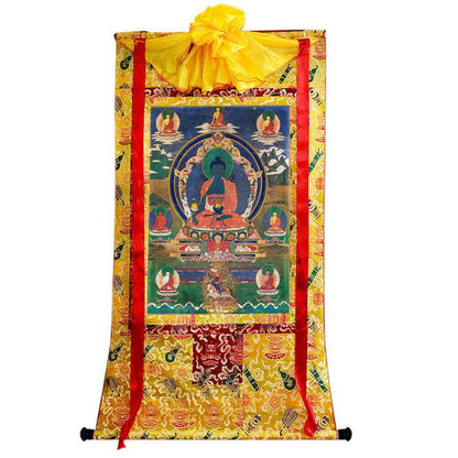 Medicine Buddha Image - Tibetan thangka painting, view 8