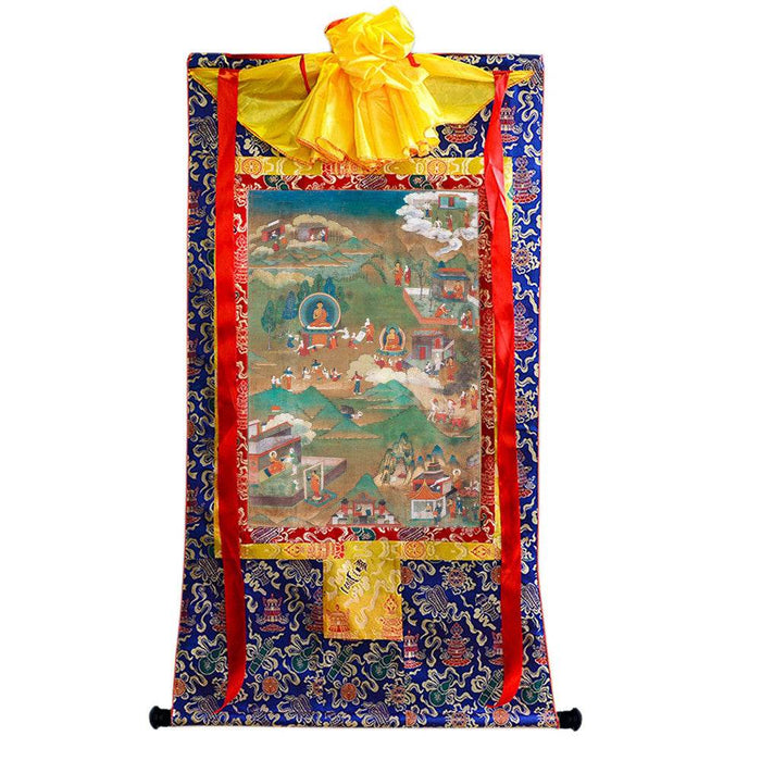 Biography of Shakyamuni Thangka - Tibetan thangka painting, view 4