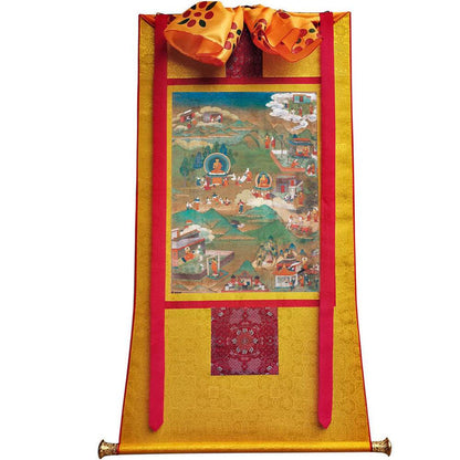 Biography of Shakyamuni Thangka - Tibetan thangka painting, view 6