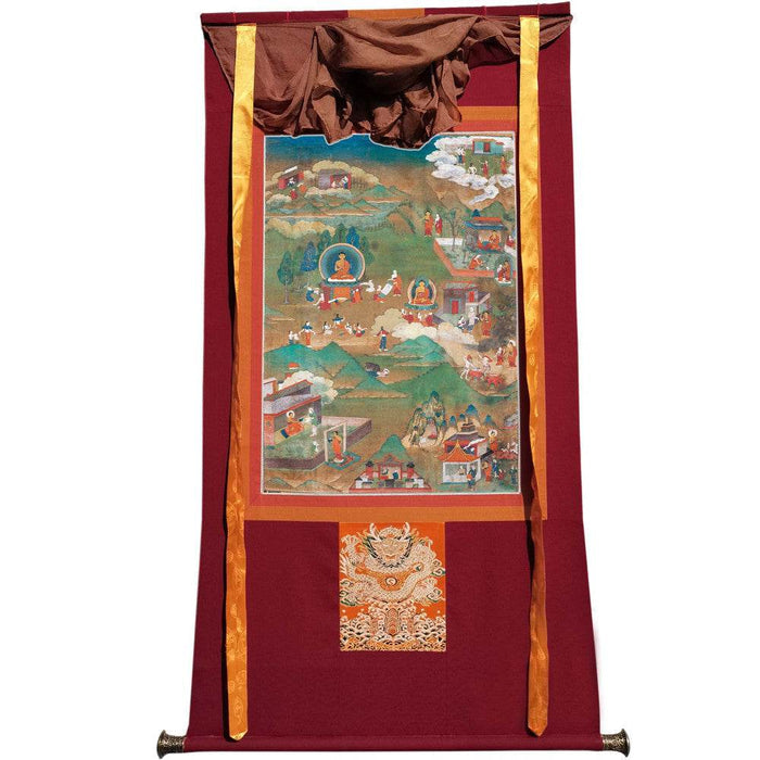 Biography of Shakyamuni Thangka - Tibetan thangka painting, view 7