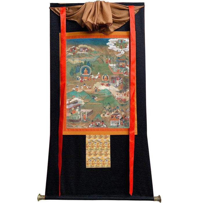 Biography of Shakyamuni Thangka - Tibetan thangka painting, view 8