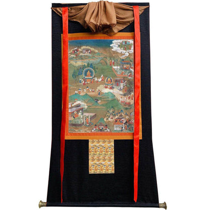 Biography of Shakyamuni Thangka - Tibetan thangka painting, view 8