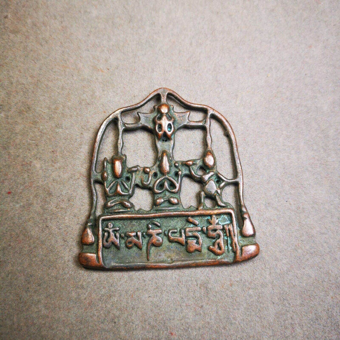 Buddha Statue Badge,Three Great Chenrezig,Manjushri,Vajrapani - Tibetan Buddhist statue, view 5