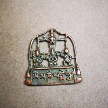 Buddha Statue Badge,Three Great Chenrezig,Manjushri,Vajrapani - Tibetan Buddhist statue, view 5