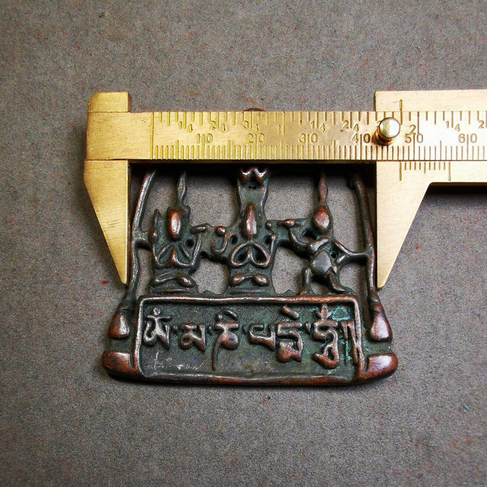 Buddha Statue Badge,Three Great Chenrezig,Manjushri,Vajrapani - Tibetan Buddhist statue, view 7