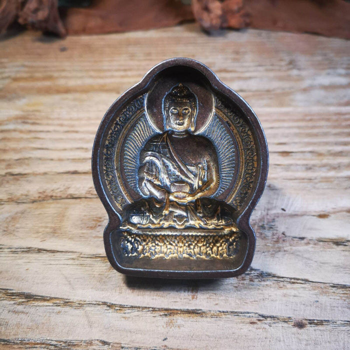 Buddha Statue Tsa Tsa Mold,Amitayus,Amida,Amitabha Tsha - Tibetan Buddhist statue, front view