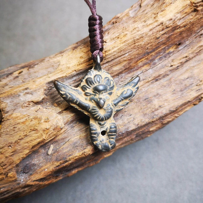 Buddhist Amulet Pendant,Garuda,Garula,Suparn Bird - Tibetan Buddhist amulet, front view