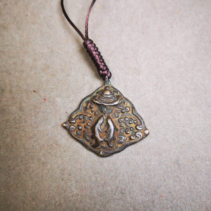 Buddhist Amulet, Vase and Golden Fish Badge,Thokcha - Tibetan Buddhist amulet, view 5