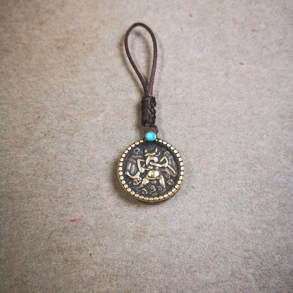 Buddhist Amulet,Bag Hanging, Garuda / Vajrapani - Tibetan Buddhist amulet, view 6