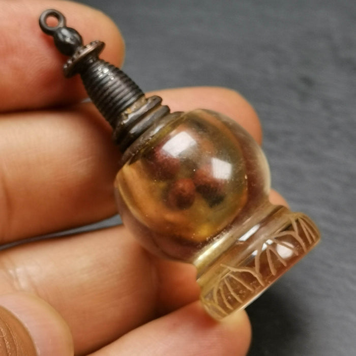 Buddhist Amulet,Crystal Stupa Pendant,Pagoda,Buddhist Tower,Gau Shrine - Tibetan Buddhist amulet, view 6