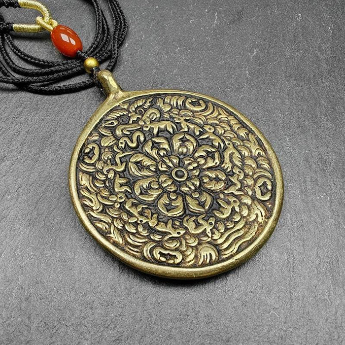 Buddhist Amulet,Melong SIPAHO,Mandala Flower Pattern - Tibetan Buddhist amulet, view 6
