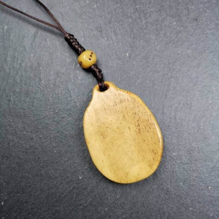Buddhist Calendar Amulet,Yak Bone Carved Melong Mirror,SIPAHO srid pa ho Badge - Tibetan Buddhist amulet, view 7