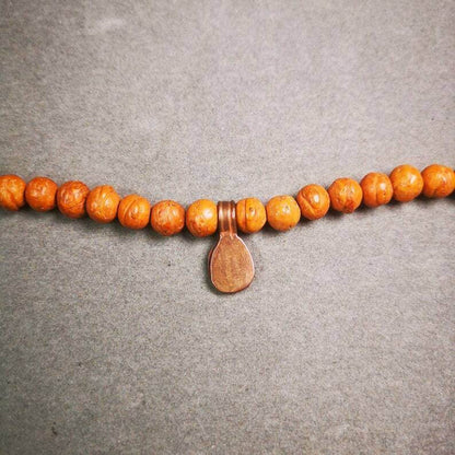 Buddhist Mala Counter Clip - Tibetan Buddhist mala beads, front view