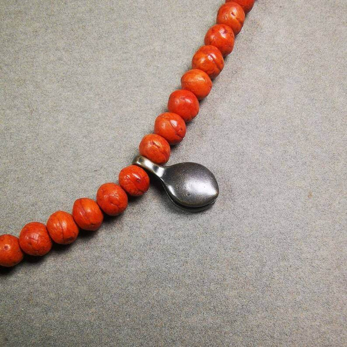 Buddhist Mala Counter Clip - Tibetan Buddhist mala beads, detailed view
