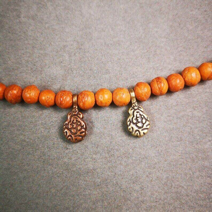 Buddhist Mala Counter Clip,Mani Jewel Bum Counter Clip for Prayer Beads - Tibetan Buddhist mala beads, front view