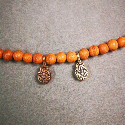 Buddhist Mala Counter Clip,Mani Jewel Bum Counter Clip for Prayer Beads - Tibetan Buddhist mala beads, front view