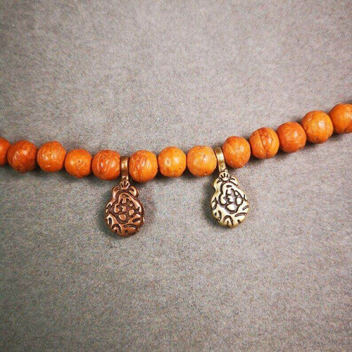 Buddhist Mala Counter Clip,Mani Jewel Bum Counter Clip for Prayer Beads - Tibetan Buddhist mala beads, front view