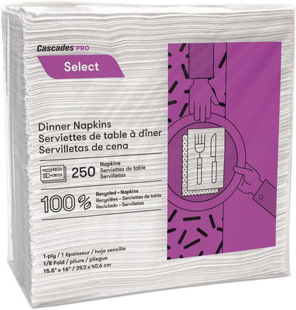 Cascades Tissue Group - Select 1 ply Dinner Napkins, 3000/Cs - N050