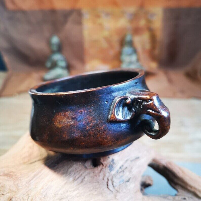 Censer,Amphora Incense Burner 1.5" - Tibetan Buddhist art, detailed view
