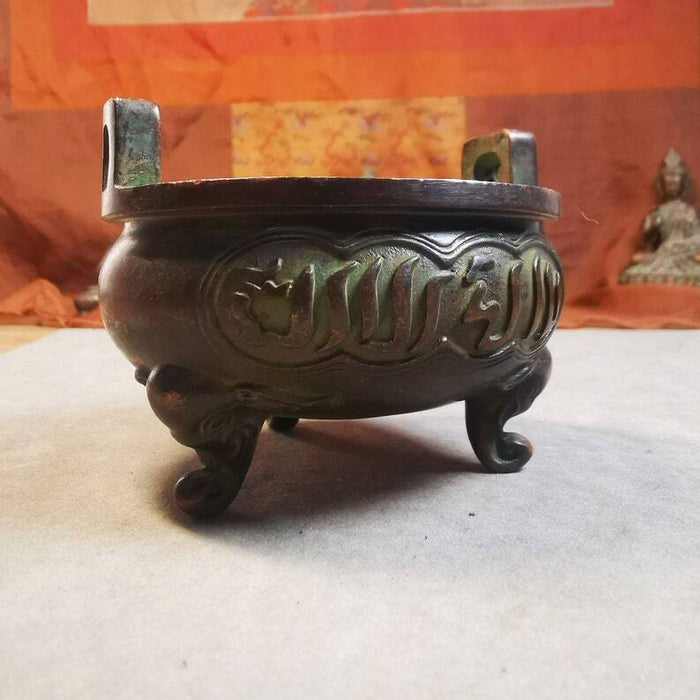Censer,Amphora Incense Burner 1.81" - Tibetan Buddhist art, front view