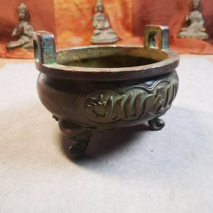 Censer,Amphora Incense Burner 1.81" - Tibetan Buddhist art, detailed view
