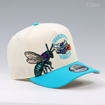 CHARLOTTE HORNETS QUEEN HORNET NBA HWC OFF WHITE 9FIFTY A-FRAME NEW ERA SNAPBACK