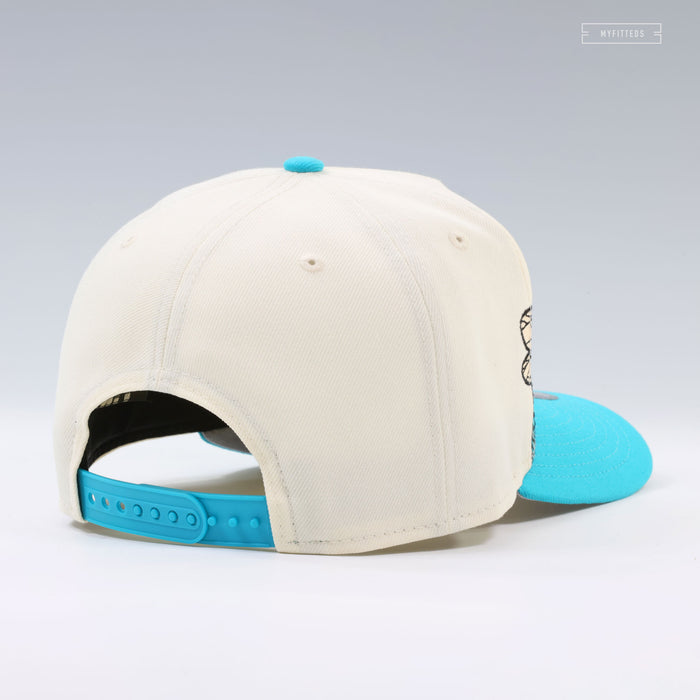 CHARLOTTE HORNETS QUEEN HORNET NBA HWC OFF WHITE 9FIFTY A-FRAME NEW ERA SNAPBACK