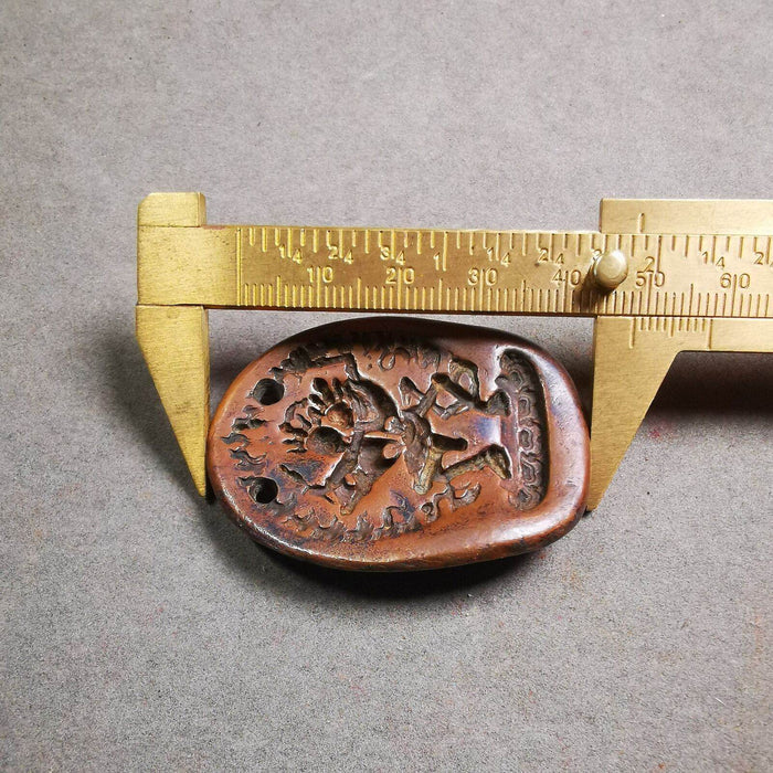 Citipati, Shmashana Adhipati - Tibetan tsa tsa mold, view 6