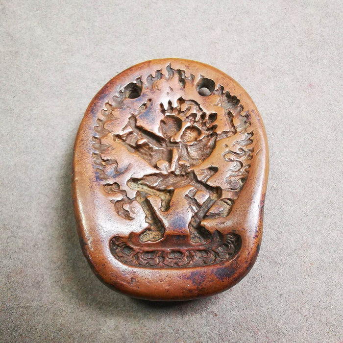 Citipati, Shmashana Adhipati - Tibetan tsa tsa mold, view 8