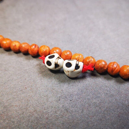 Citipati Skull Marker Beads 0.4" - Tibetan Buddhist art, view 4