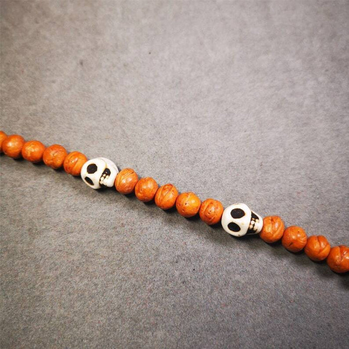 Citipati Skull Marker Beads 0.4" - Tibetan Buddhist art, view 5