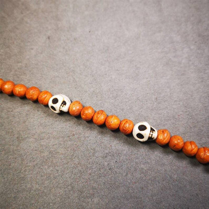 Citipati Skull Marker Beads 0.4" - Tibetan Buddhist art, view 5