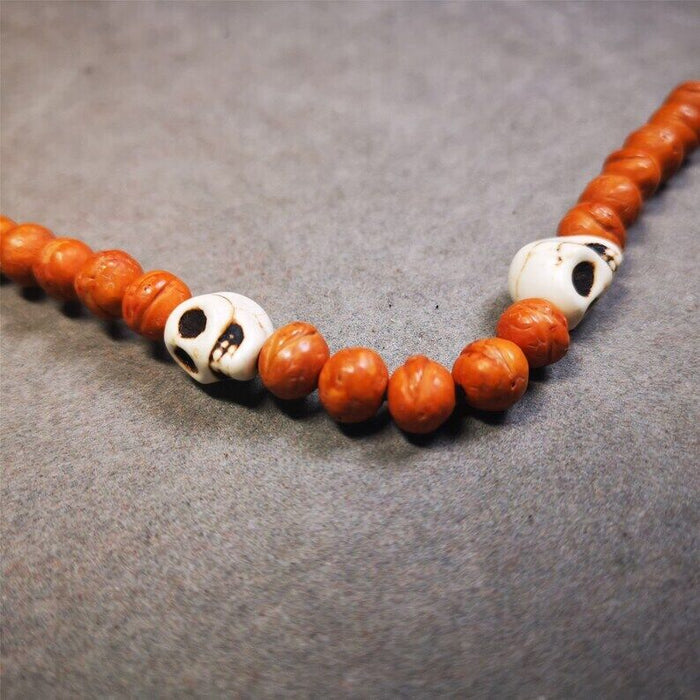 Citipati Skull Marker Beads 0.4" - Tibetan Buddhist art, view 6
