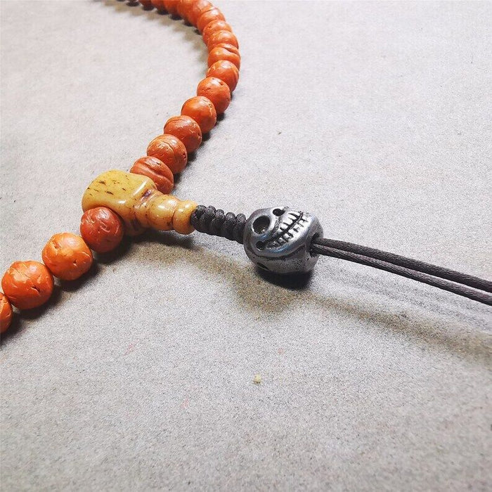 Citipati Skull Marker Beads 0.4" - Tibetan Buddhist art, view 4