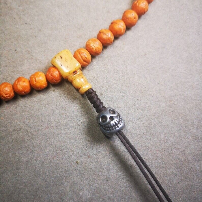 Citipati Skull Marker Beads 0.4" - Tibetan Buddhist art, view 5