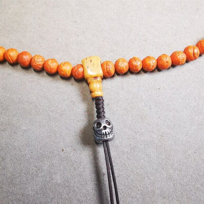 Citipati Skull Marker Beads 0.4" - Tibetan Buddhist art, view 6
