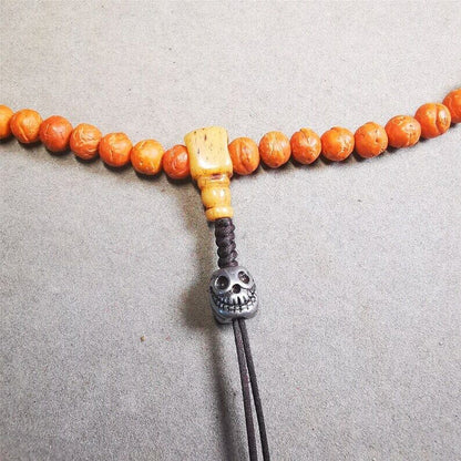 Citipati Skull Marker Beads 0.4" - Tibetan Buddhist art, view 6
