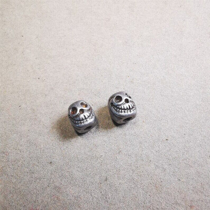 Citipati Skull Marker Beads 0.4" - Tibetan Buddhist art, view 7