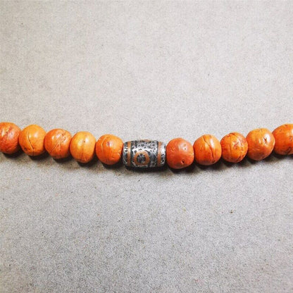 Cold Iron 3 Eyes Dzi Marker Beads 0.47" - Tibetan dzi bead, view 4