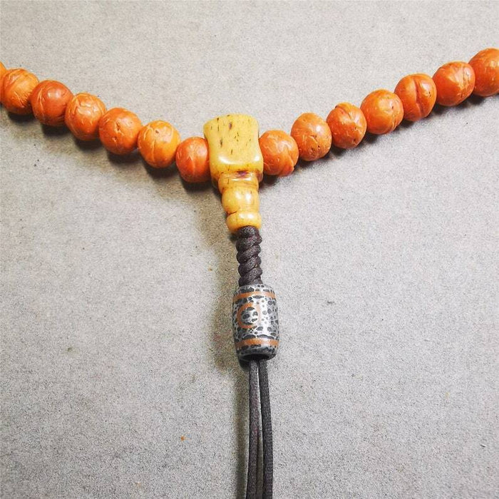 Cold Iron 3 Eyes Dzi Marker Beads 0.47" - Tibetan dzi bead, view 6