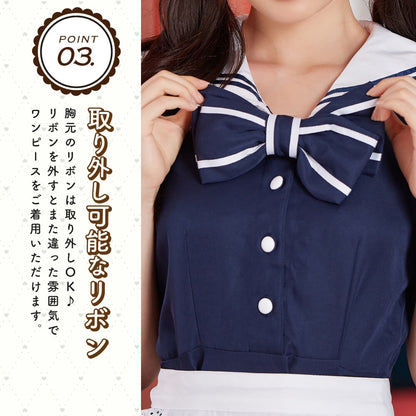 メイド風4点セットセーラーワンピース