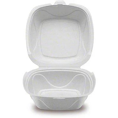 Darnel - 6" Ivory Pulp Bagasse Hinged Container, 200/Cs - DN401102