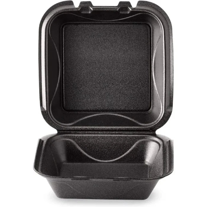 Darnel - 8" Black Foam Hinged Container, 200/Cs - DU4051199