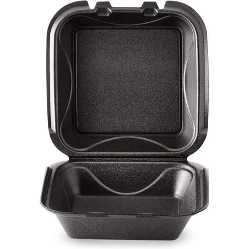 Darnel - 8" Black Foam Hinged Container, 200/Cs - DU4051199