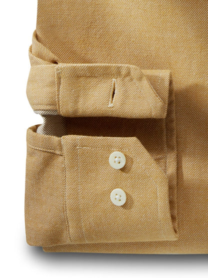 Drogba Twill Mustard Solid Full Sleeve Tailored Fit Casual Cotton Shirt