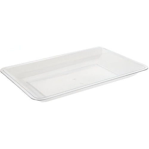 Fineline Settings - 12" x 18" Clear Plastic Rectangular Tray, 20/cs - RC473-CL