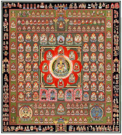 Garbha-dhatu-mandala Image - Tibetan thangka painting, front view