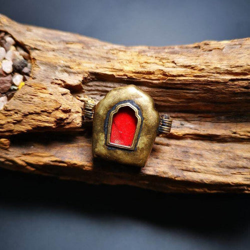 Gau Ghau Shrine, Altar Amulet Pendant - Tibetan Buddhist amulet, front view
