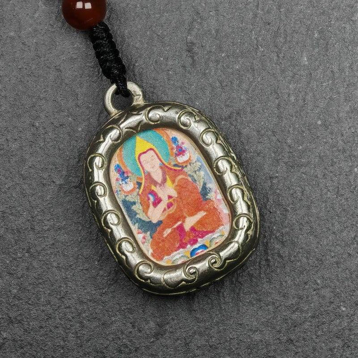 Gau Ghau Shrine, Altar Amulet Pendant - Tibetan Buddhist amulet, front view