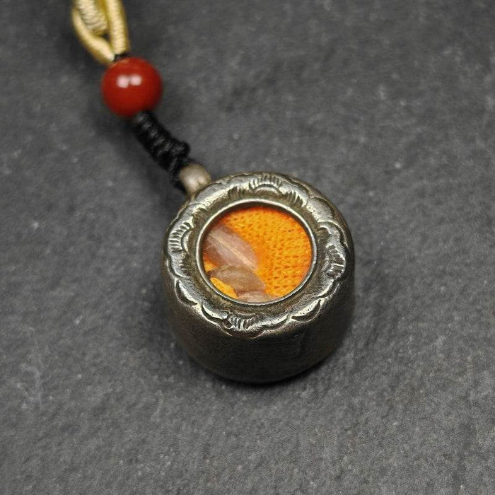 Gau Ghau Shrine, Altar Amulet Pendant - Tibetan Buddhist amulet, close-up detail